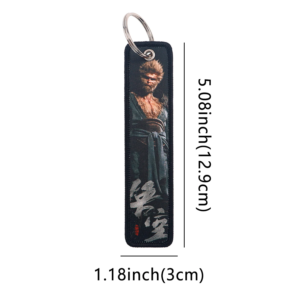 Black Myth Wukong Embroidery Keys Ring Luggage Tag For Aviation Keychains For Car Motorcycle Keys Accessory Pendant For Gifts