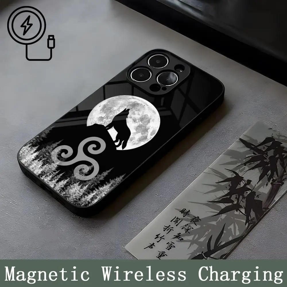 Teen Wolf Mouse Pad Strong Magnetism Glass For iPhone 16ProMax 14 15 13 12 15 11 Pro Max Plus Mini Coque