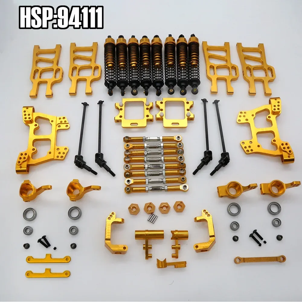 1Set HSP 94111 Parti di Aggiornamento Forcellone Ammortizzatore Gruppo Sterzo Per HSP RC 1:10 94111 94108 94110 Crawler Car Monster