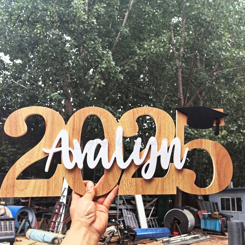 

Custom Name Personalized 2025 Graduation Year Sign Wooden Grad Sign for Party or Gift