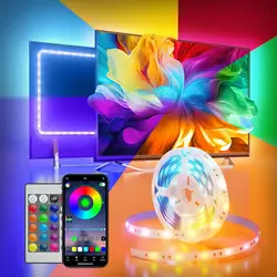 40M 5V podświetlenie TV listwy RGB Led USB, zmiana koloru aplikacji do synchronizacji muzyki, lampki LED do pokoju na imprezę dekoracja sypialni