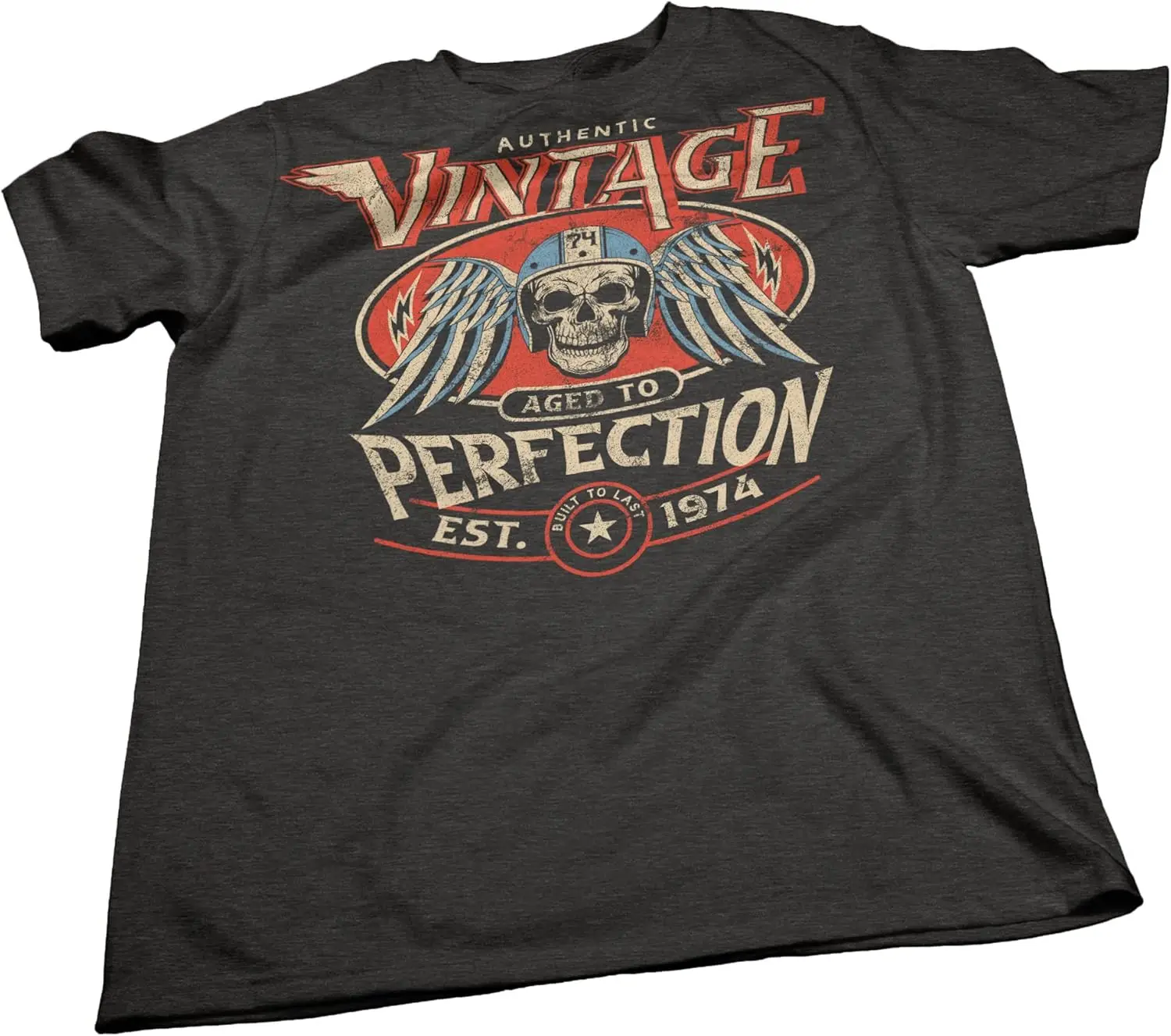 هدية عيد الميلاد الخمسين للرجال - قميص عيد ميلاد عتيق السباق 1974 مدمج لآخر سيارة السباق هوت رود - هدية عيد ميلاد 50 #4