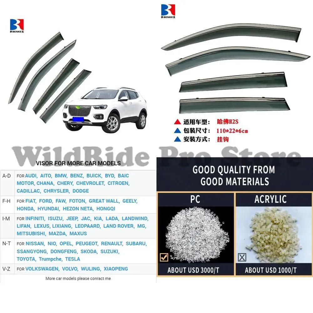 

1 комплект Great Wall Haval H2S 2017, OEM стиль, солнцезащитный козырек для бокового окна, высококачественный дефлектор для ПК