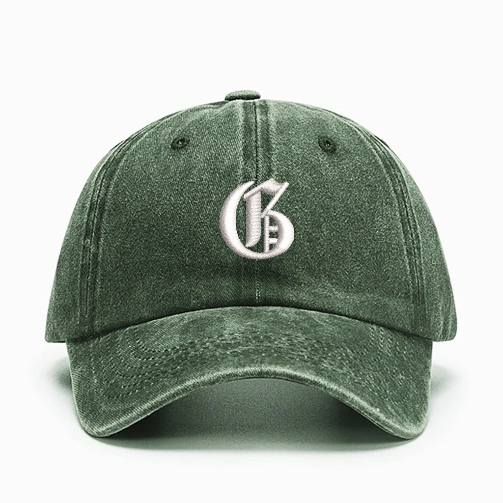 قبعة بيسبول قطنية مغسولة مطرزة بحروف G، قبعة أبي للجنسين، قديمة وعصرية #1