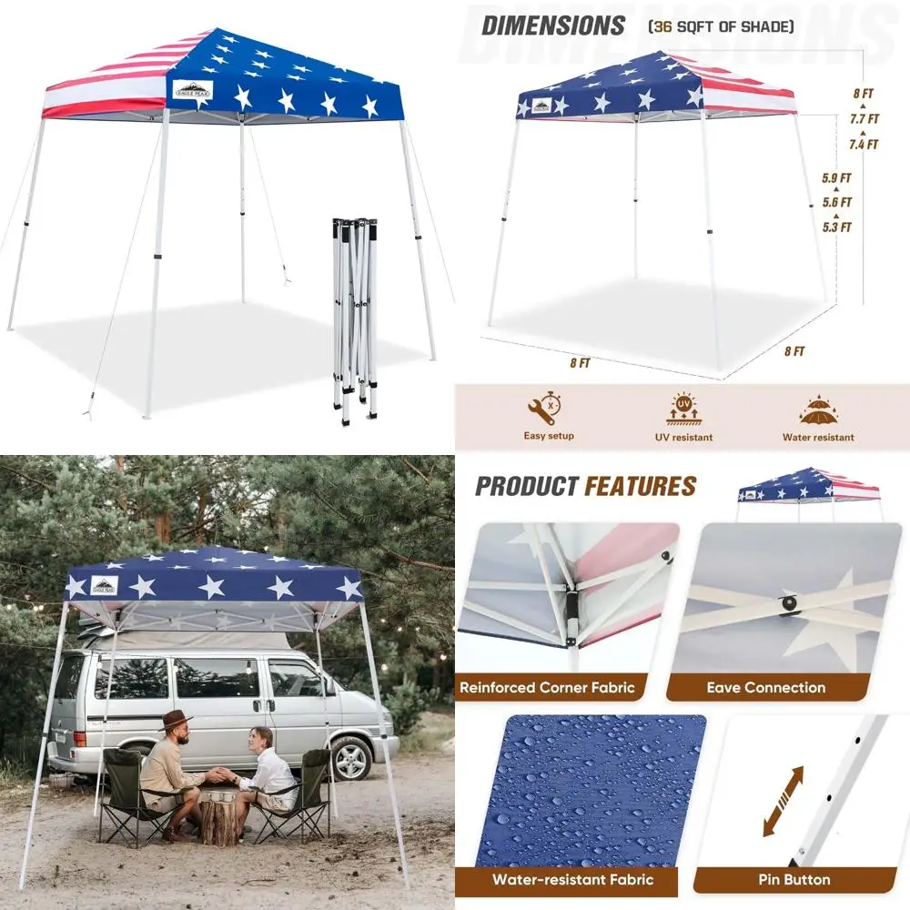 8x8 Instant Pop-Up Canopy Tent for Outdoor Beach Shelter - Easy Setup, Portable Sports Folding Shelter, One Person Assembly, Ide