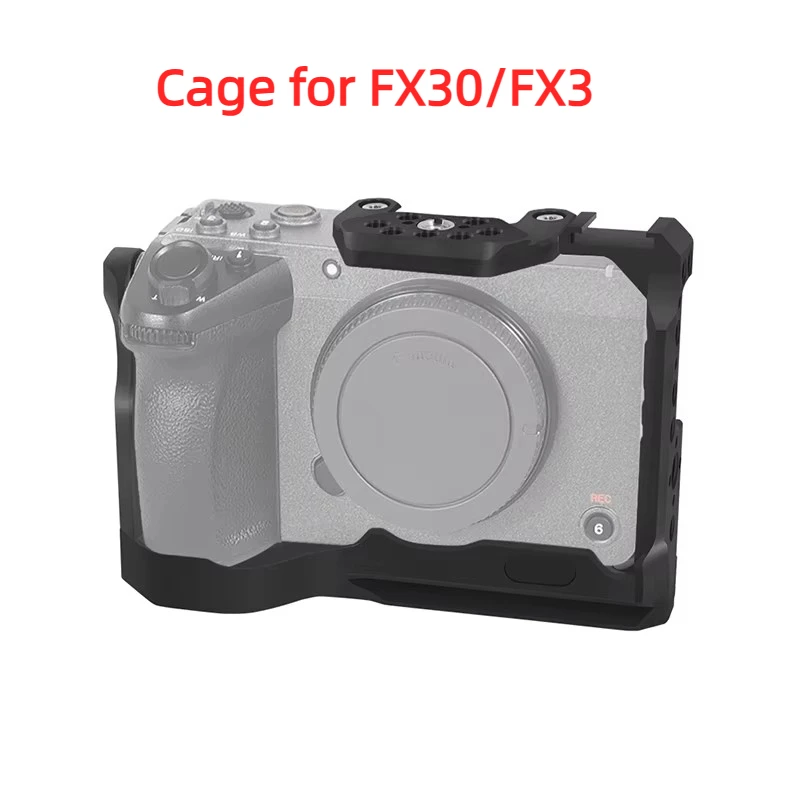 

FX3 DSLR Camera Half Cage Handle Grip for Sony FX30 FX3 Protective Video Bracket 1/4 3/8" Cold Shoe Mount Light Stand NATO Rail