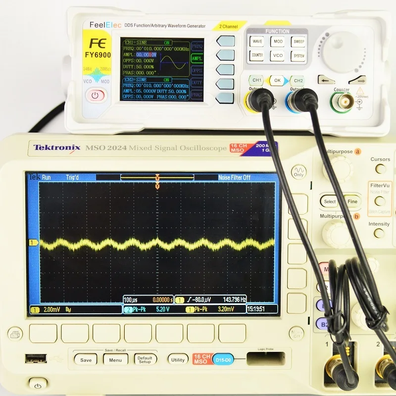 Imagem -05 - Função Gerador Digital Signal Medidor Waveform Arbitrária Tft Dual Channel Fonte de Contagem de Freqüência am fm Fy6900 100 Mhz