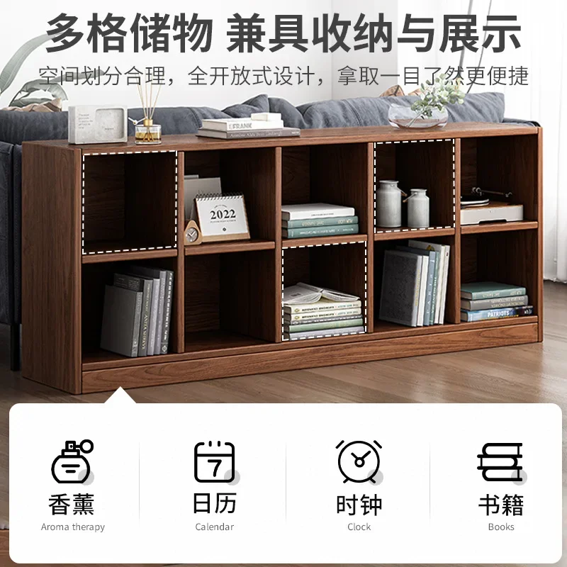 

Solid wood lattice bookcase floor shelf living room free combination multi-layer storage storage low cabinet home bookshelf