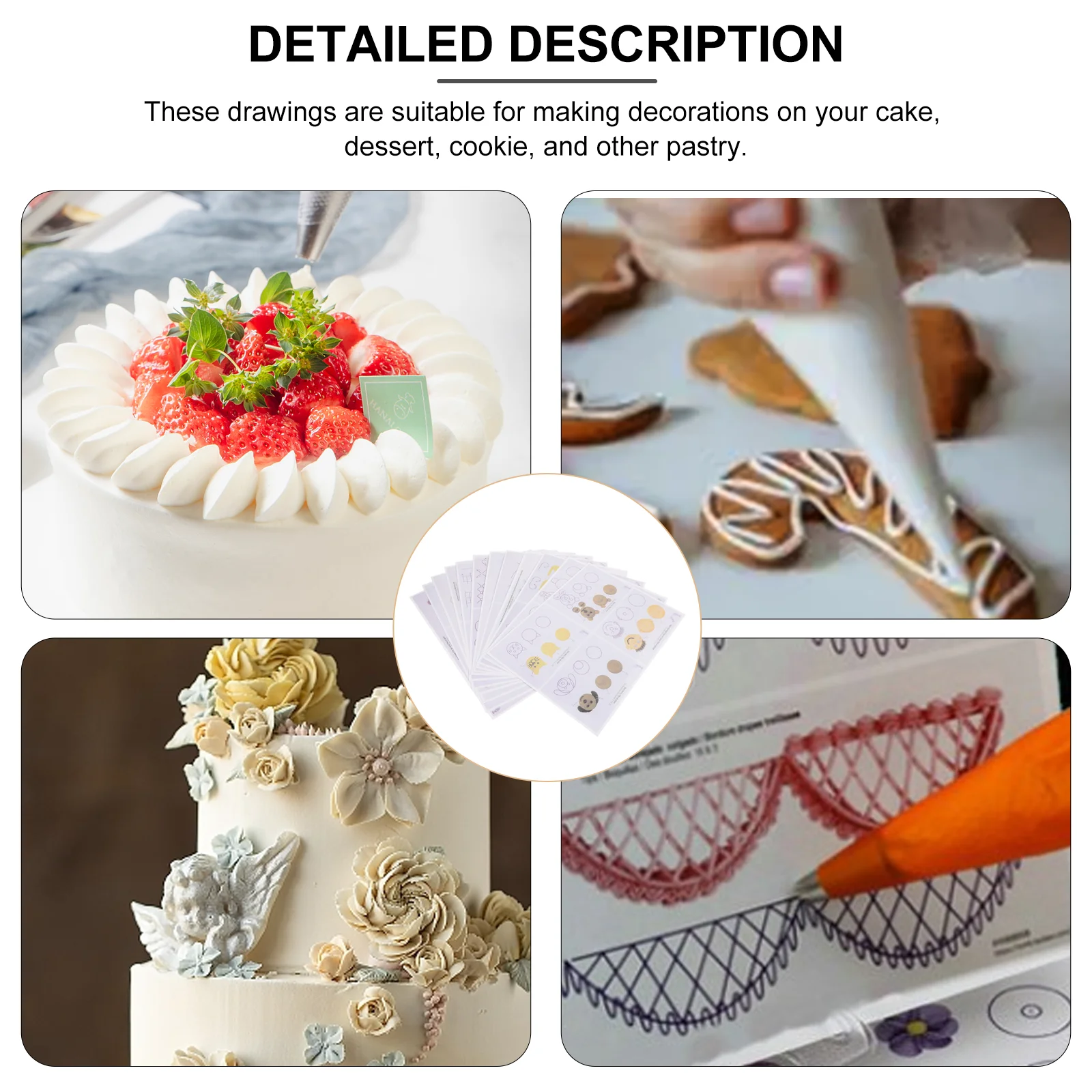 

Paper Reusable Cake Cake Decorating Accessories Decorating Paper Drawings Templates Creative Cupcake Cookie Practice Tools