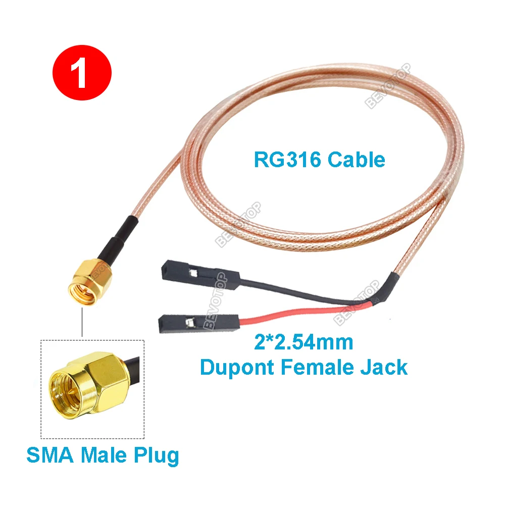 1PCS RG-316 SMA to DuPont Cable SMA Male / Female to DuPont 2.54mm Male/Female RG316 Test Extension Jumper BEVOTOP Custom-made