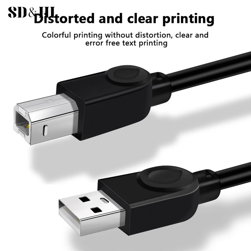 1.5m/3m USB 2.0 High Speed Cable Printer Lead A To B Long Black Shielded Tool Data Line