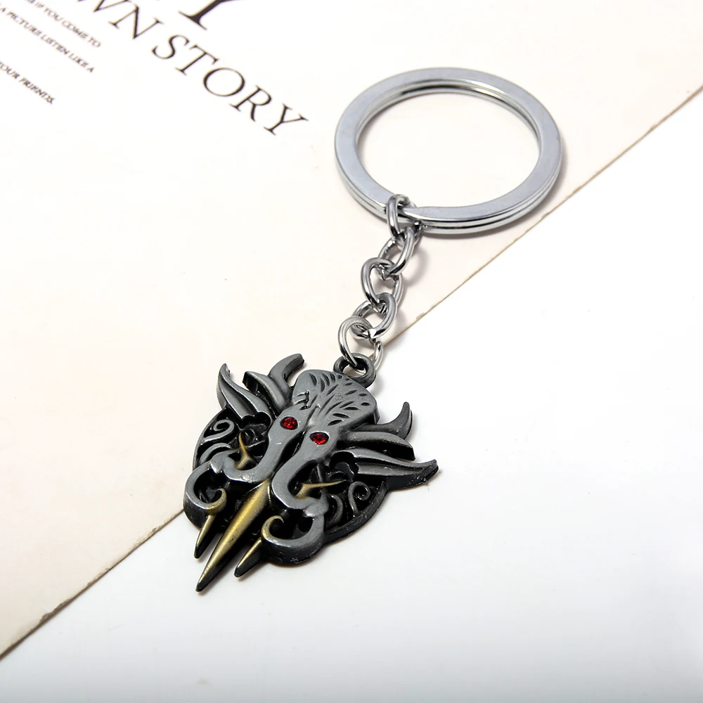 Game Baldur's Gate 3 Logo Keychain Game Peripheral Lllithid Chapter Metal Keychain Pendant Birthday Party Gift