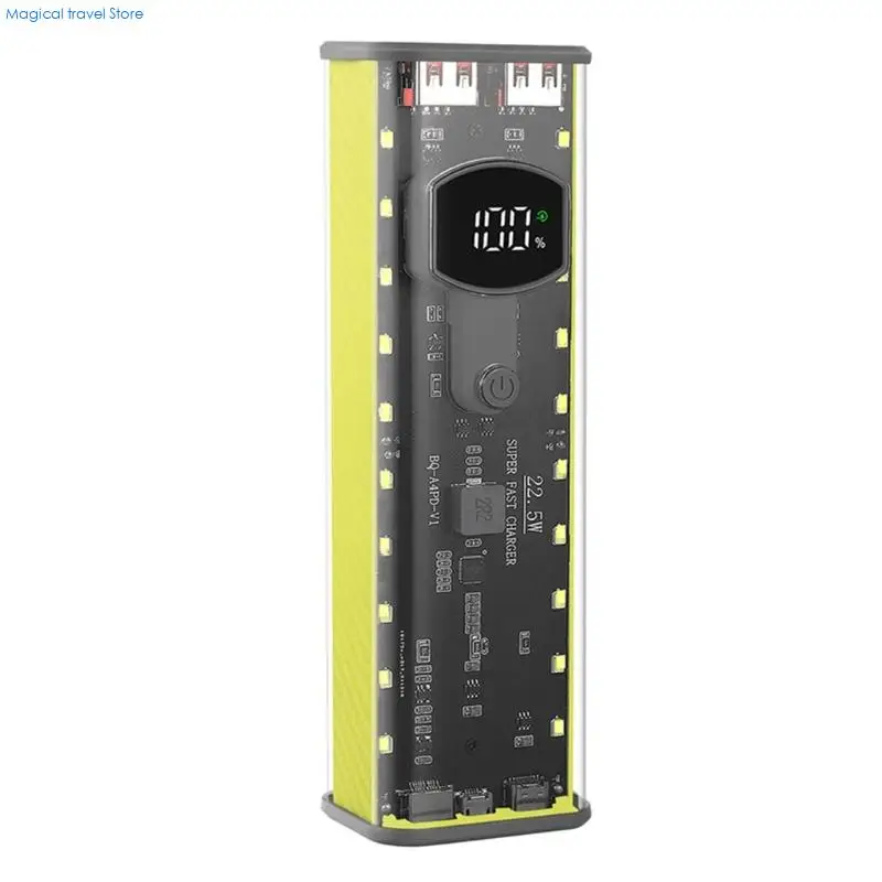 N2UB Transparent Box For 21700 Battery Holder USB C Input Output 5V Power Case Easy Assembly