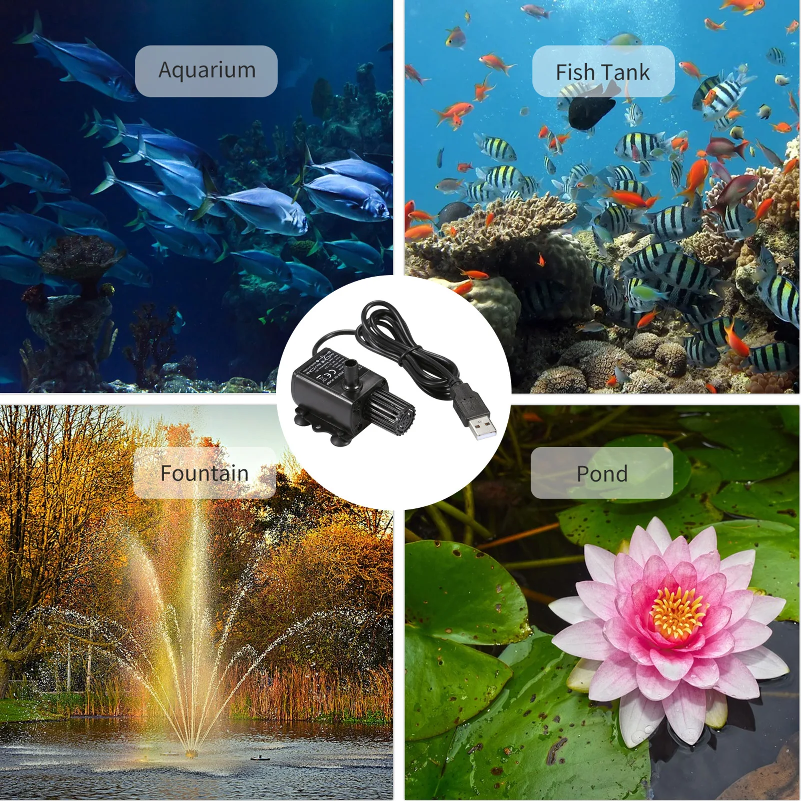 DECDEAL USB-Wasserpumpe mit Sieb, extrem leise Mini-DC5V-Mikro-Bürstenlose Wasserölpumpe, wasserdichte Tauchbrunnenpumpe – Detail 4