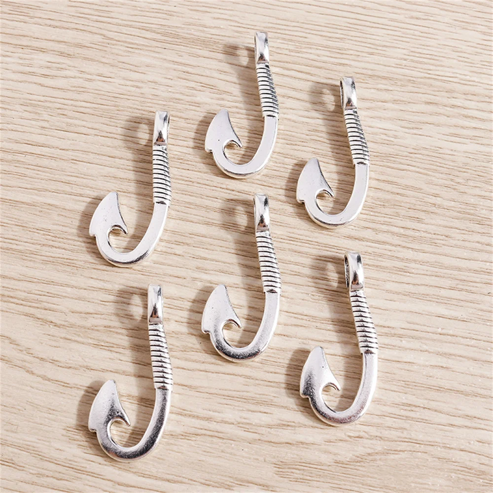 Tusember 10 Stück 15x32mm Legierung Antik-Silberfarben Schiffsanker-Anhänger für Ohrringe, Halsketten, DIY-Schmuckherstellung – Detail 1