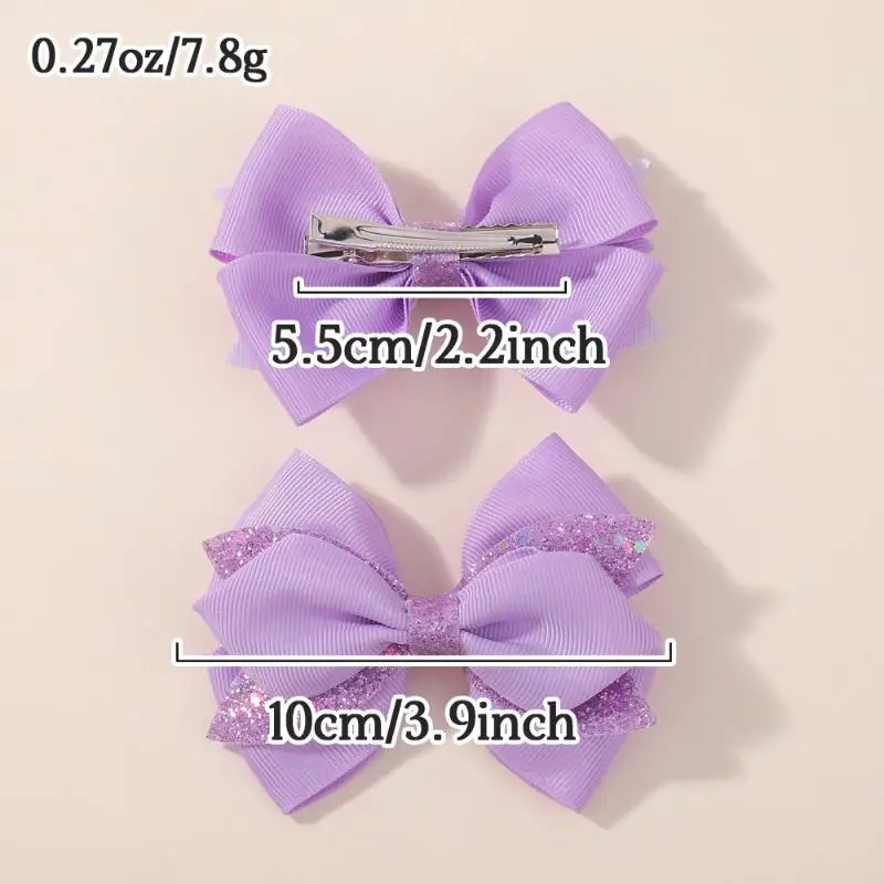2/4 Stück Neue Pailletten-Schleifen Haarspangen für Mädchen Kinder Glänzende Haarnadeln Modische Kopfbedeckung Haarschmuck Geschenke für Kinder – Detail 2