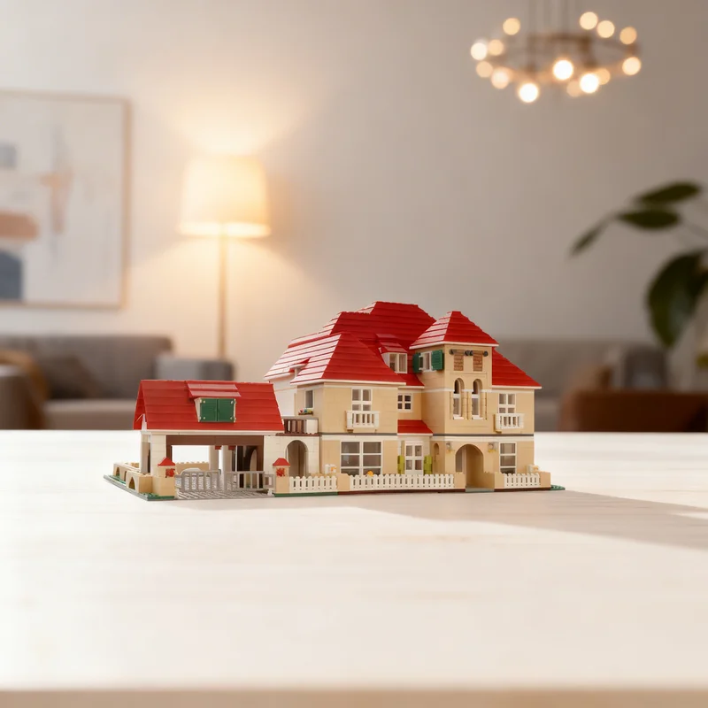 

3986 деталей MOC: Модульная модель средиземноморского особняка, конструктор, игрушка-подарок, креативный коллекционный предмет для демонстрации, премиум-класс