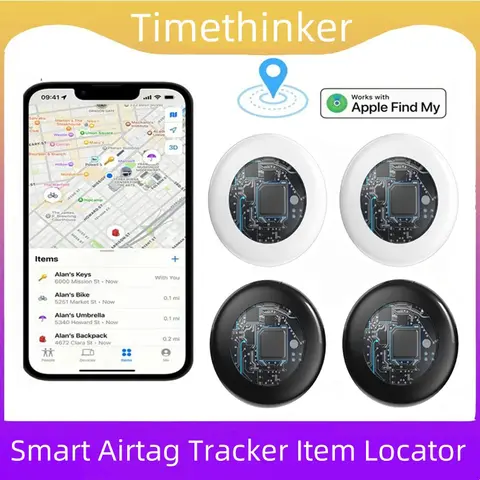 Timethinker Bluetooth GPS 트래커 스마트 태그 Airtag Apple과 함께 작동 내 앱 찾기 ITag Locator Air Tags iOS용 애완동물 키 찾기
