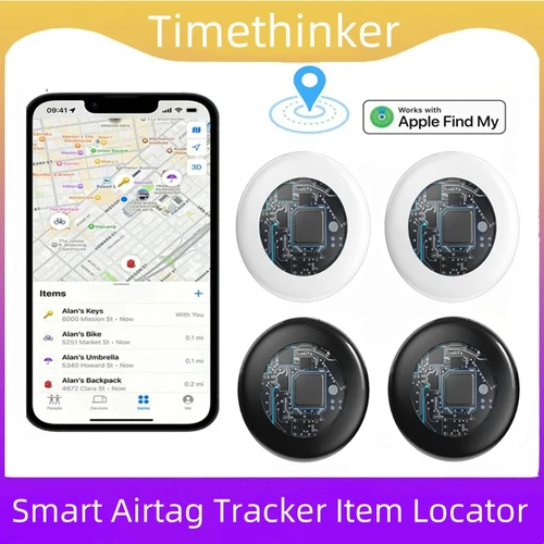 Timethinker-rastreador GPS con Bluetooth, etiqueta inteligente Airtag, funciona con Apple Find My APP, localizador ITag, etiquetas de aire, buscador de llaves para mascotas para iOS