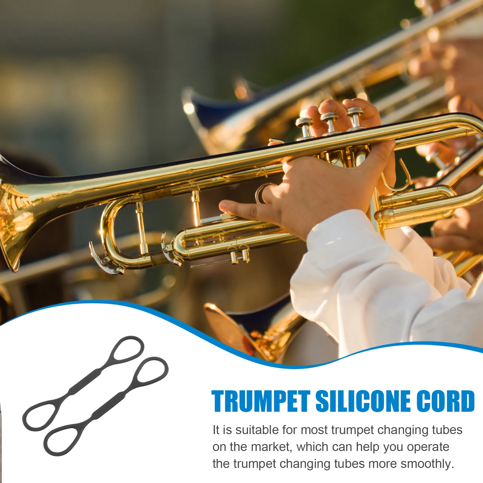 

Trumpet Accessories Wind Instrument Elastic Silicone Drag Cord Tow Rope For Changing Tubes Voice Changer Diaphragm Tube Voice