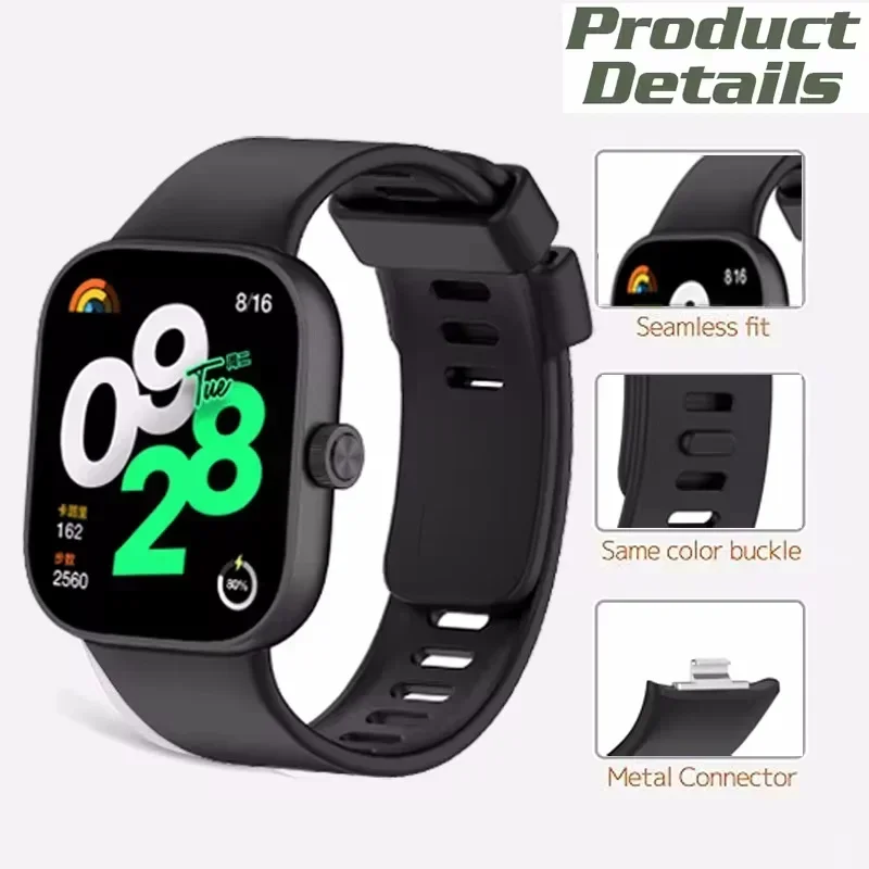 Cinturino in silicone + custodia per Xiaomi Redmi Watch 4 SmartWatch cinturino per Redmi Watch 4 protezione schermo braccialetto Correa