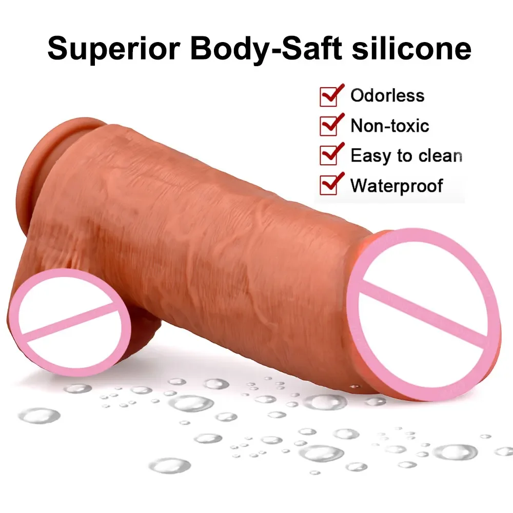 Super Huge Flesh Dildos Strapon Thick Giant Realistic Dildo Anal Butt with Suction Cup Big Soft Silicone Penis Sex Toy For Women