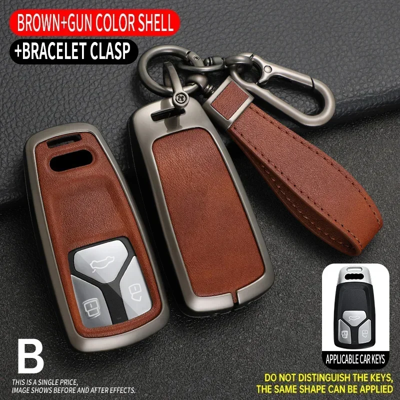 

Zinc Alloy Car Remote Key Case Cover Shell For Audi A4 B9 A5 A6 8S 8W Q5 Q7 4M S4 S5 S7 TT TTS TFSI RS Protector Fob Keyless