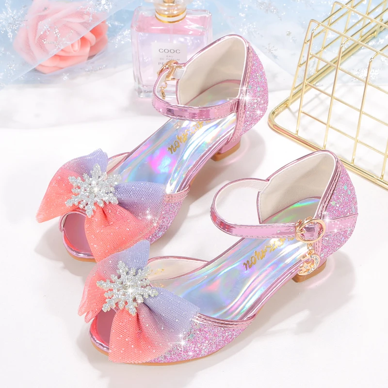 Alpheligance Girls Party Dance Shoe Princess Butterfly Leather Shoes Kids Diamond Bowknot Low Heel Children Dance Glitter Shoe