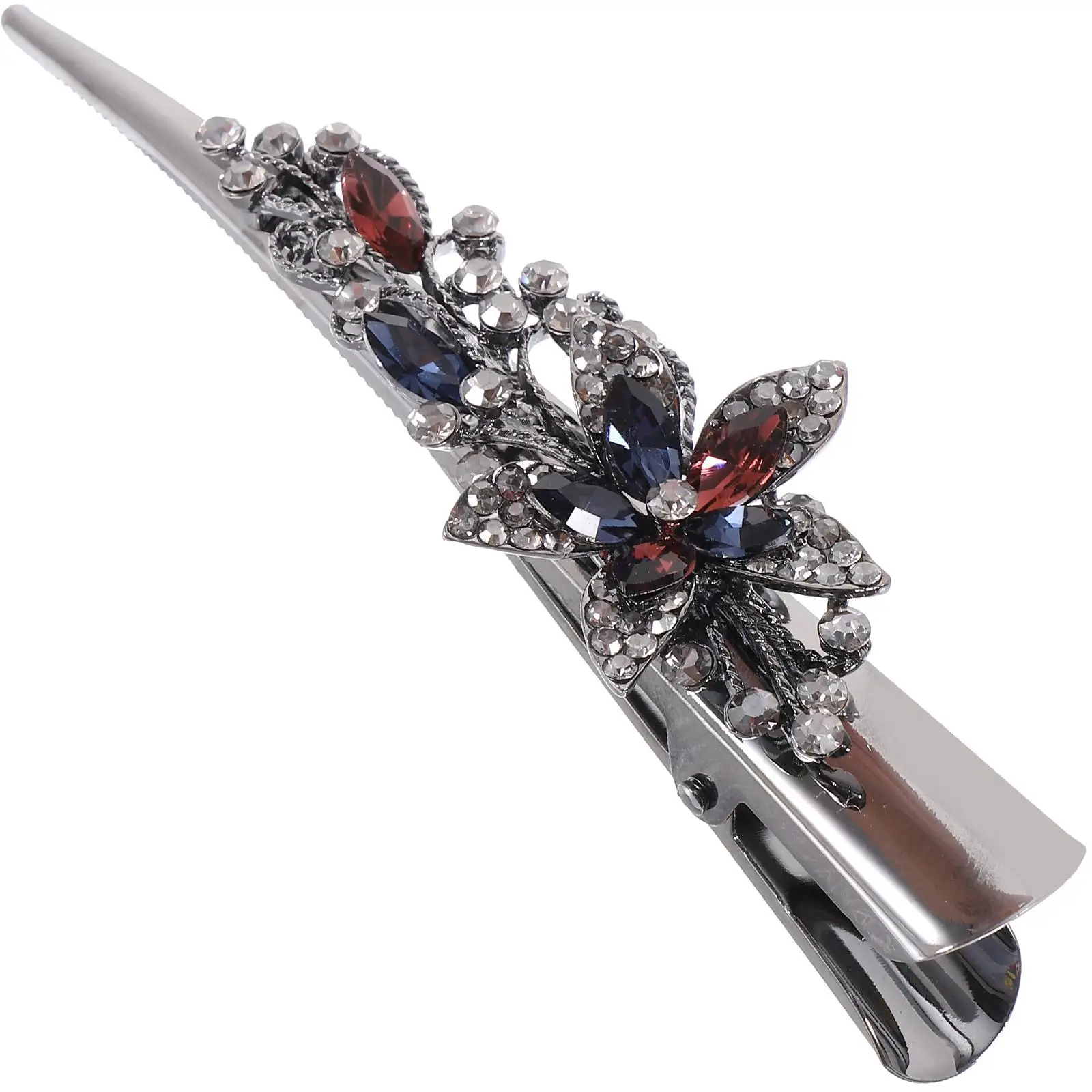 

Retro Horn Hair Clips Large Rhinestone Pointed Mouth Barrettes Vintage Accessories for Women Girls Long Hair Styling