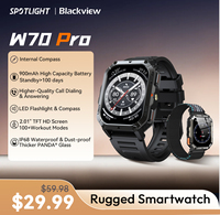 Blackview 2025 New  Waterproof Rugged Smart Watch W70 Pro 900mAh Rugged Smart Watch for Outdoor With Emergency Lighting, Compass