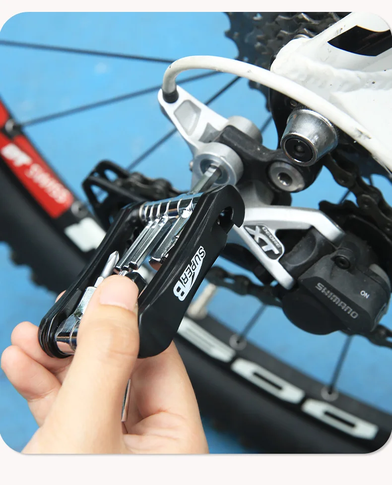 Super B 18 in 1 Mini Fahrrad Multi tool Fahrrad Reparatur Multifunktion werkzeuge 1/2/2/3/4/5/6/8mm Inbus schlüssel Ketten werkzeug langlebig – Detail 13