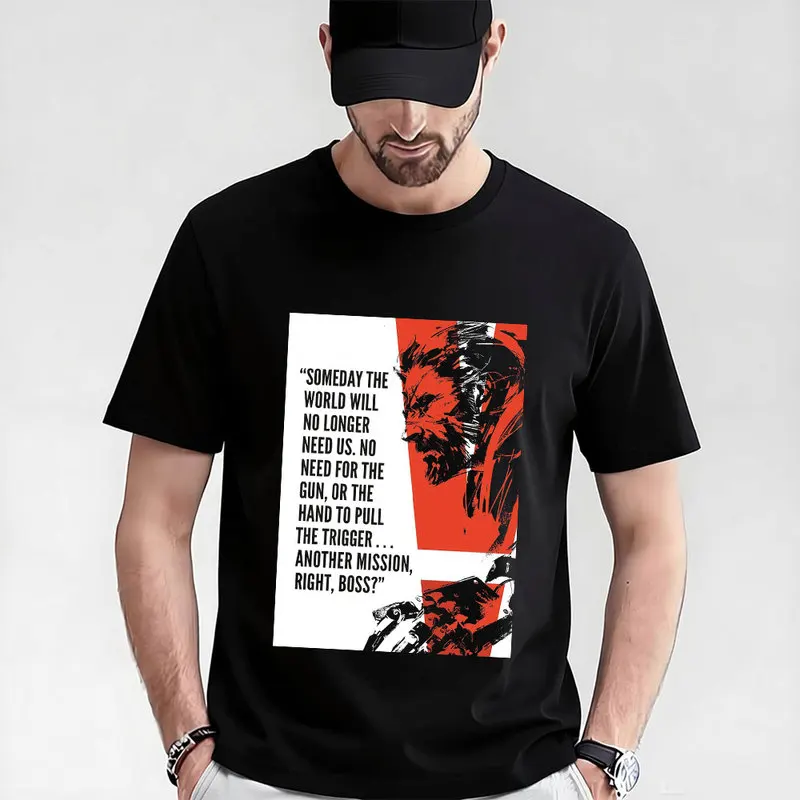 Metal Gear Solid MGS Game Gift T‑Shirt for Gamer 0315 Unisex Cotton Short Sleeve Tees Solid Snake Graphic Print Streetwear Tops