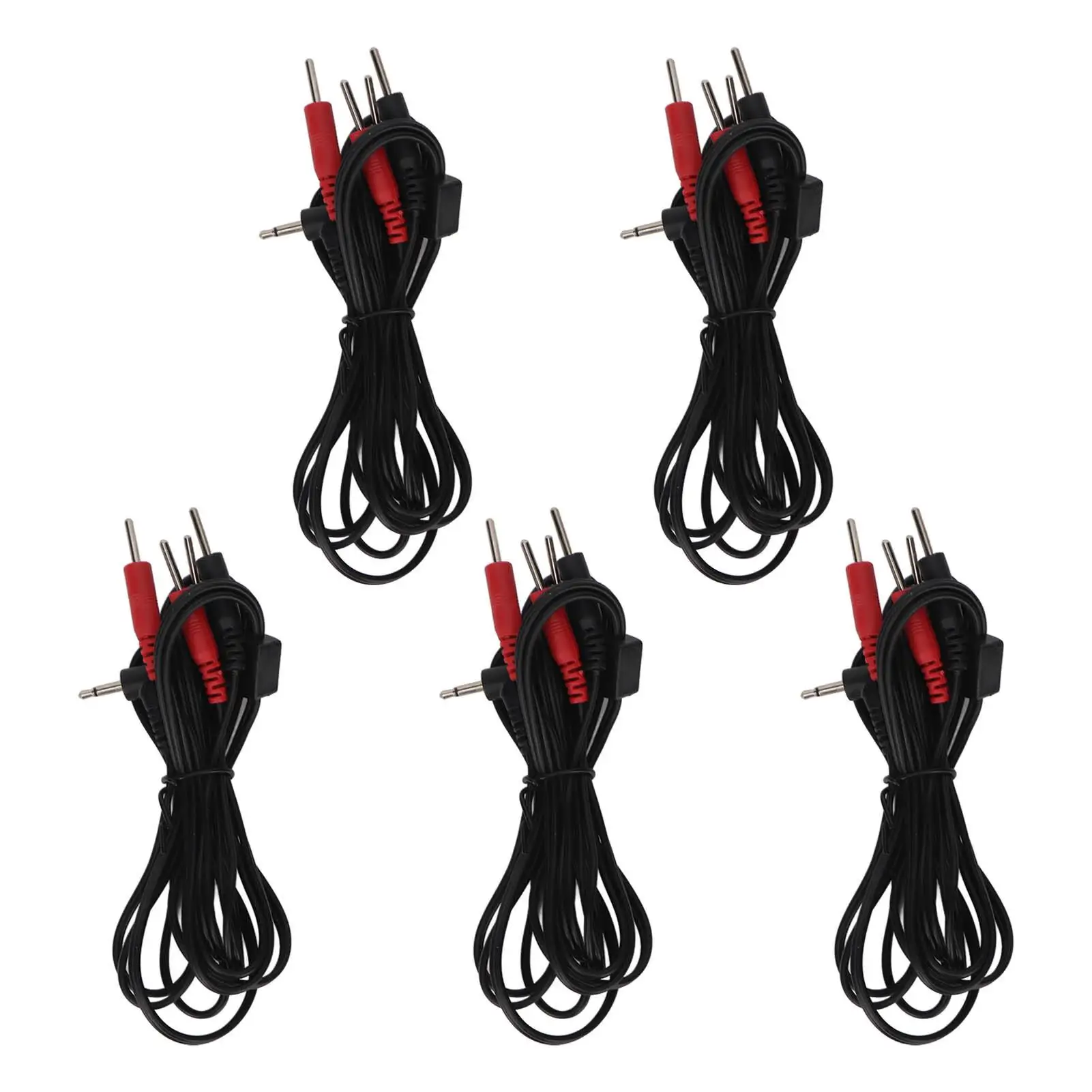

5pcs 25mm Right Angle Pin Electrode Cable 4 in 1 46ft Wire for Electric for massager