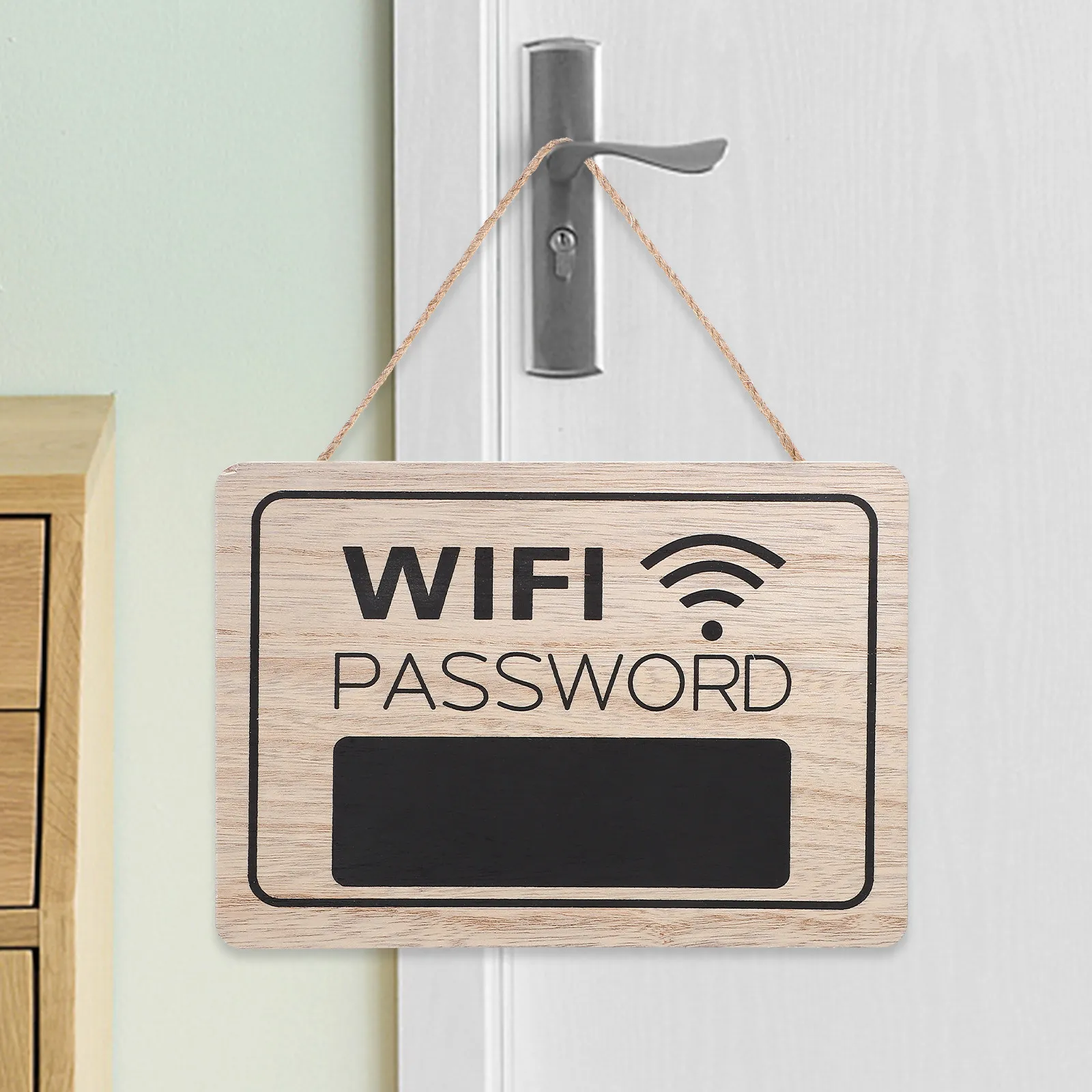 Natural Wood WiFi Password Sign Wall Mounted Door Plaque Home Decor Functional Stylish Eco Friendly WiFi Sign for Living Room