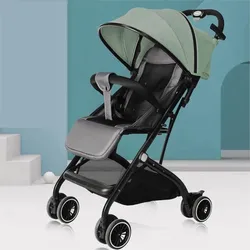 Poussette pliante pour bébé de 0 à 6 ans, confortable, absorbe les chocs, Super Portable