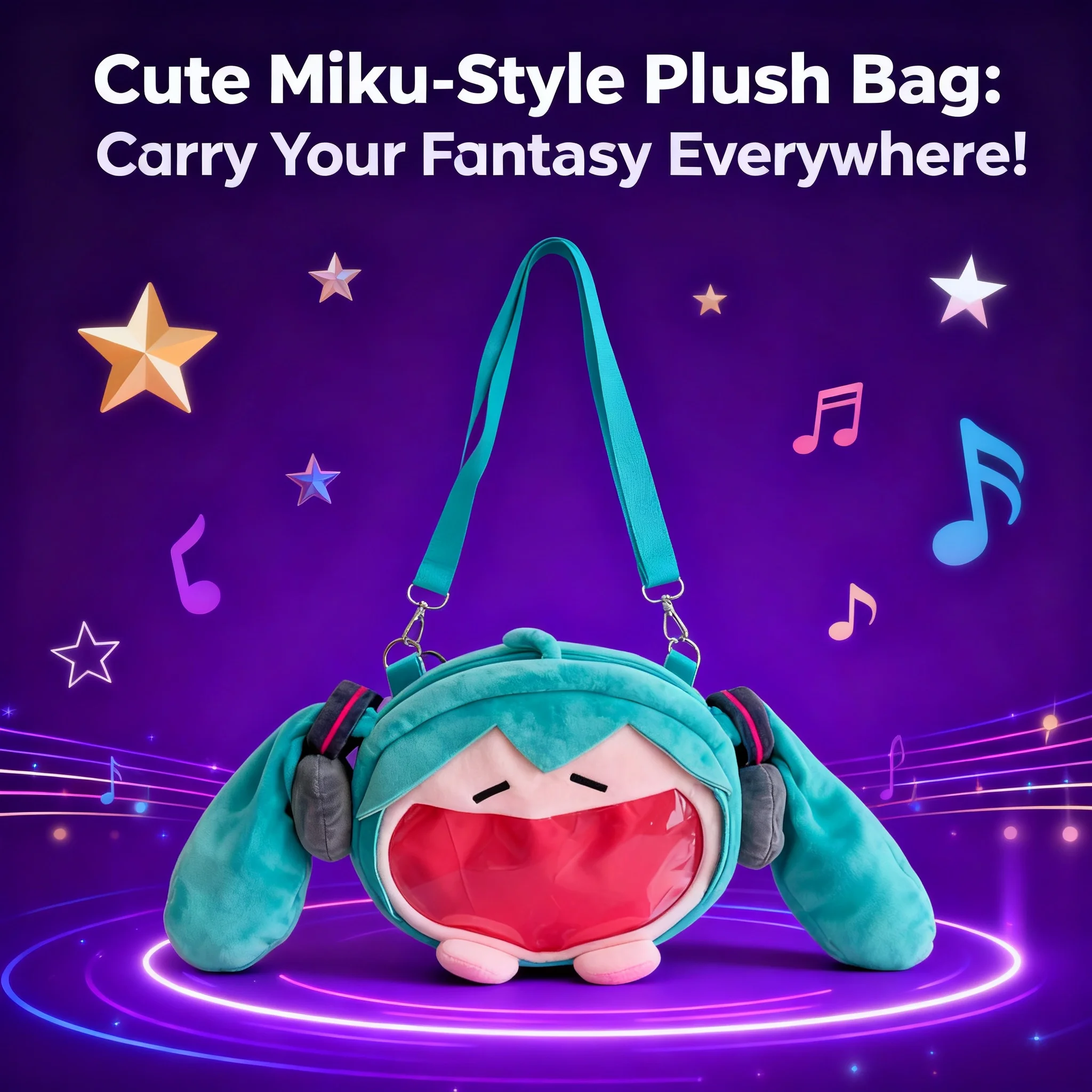 

Новая прозрачная сумка-рюкзак через плечо с изображением милой девочки Мику Хацунэ, оптом от производителя