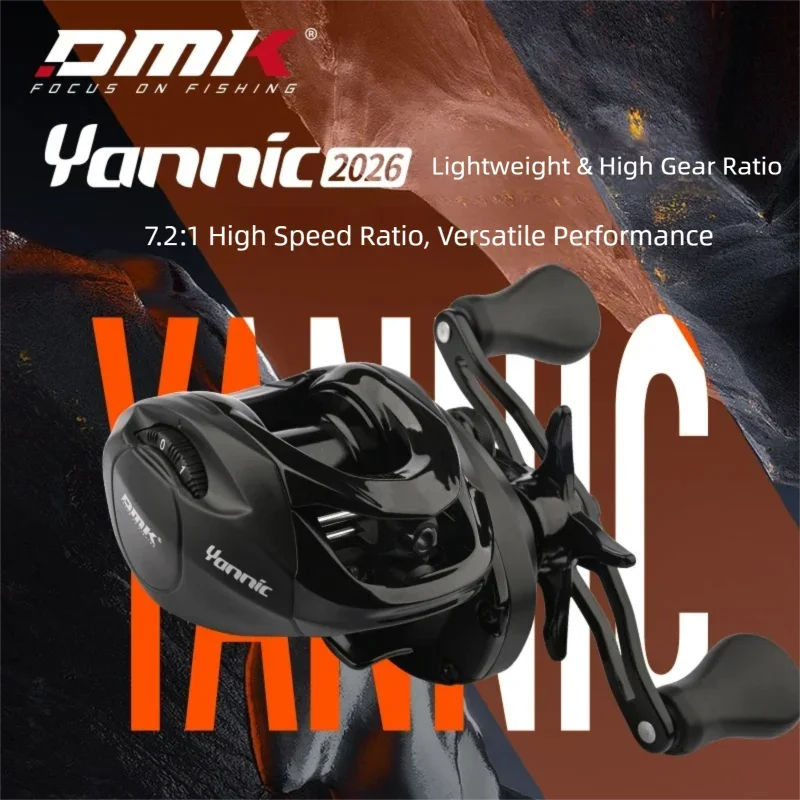 dmk-2026-nouveau-moulinet-baitcasting-yannic-72-1-9-1bb-frein-max-5kg-moulinet-de-peche-a-profil-bas-frein-magnetique-aim-guide-de-ligne-conique