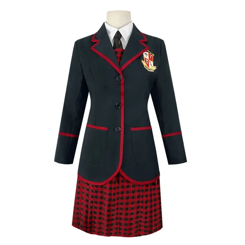 Filme o guarda-chuva academia número cinco feminino masculino cosplay traje vestidos de halloween roupas universitárias uniforme escolar diário