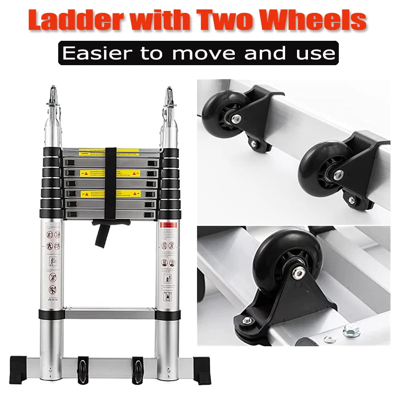 Folding Telescopic Ladder Home Telescoping Extension Ladder Construction Tool Aluminum Multifunction Stilts Step Foldable Ladder