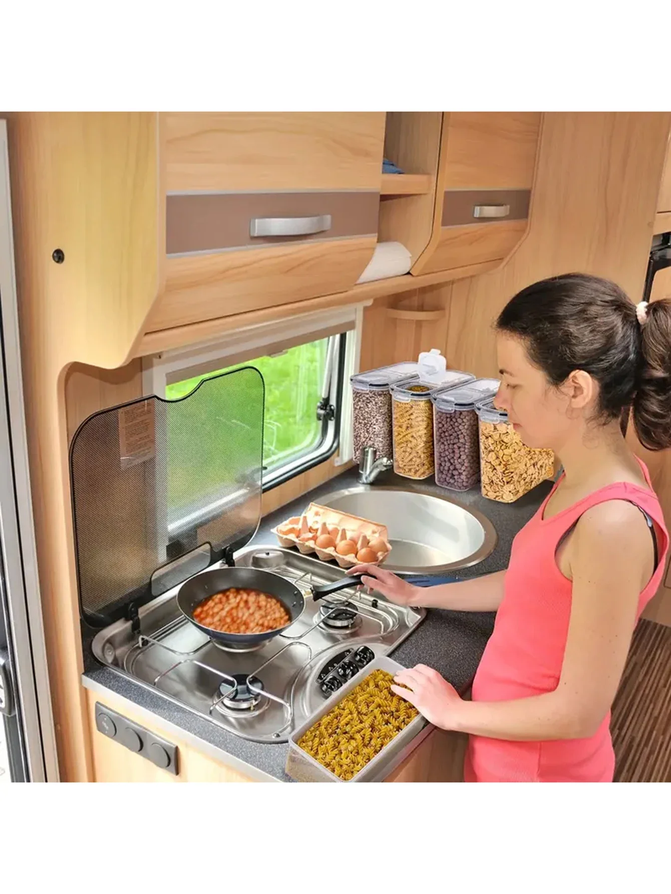 뚜껑과 스티커가있는 8pcs 2,5L 밀폐 식품 저장 용기, 비스킷 차 사탕 캔, 애완 동물 스낵 캔, 주방 ge