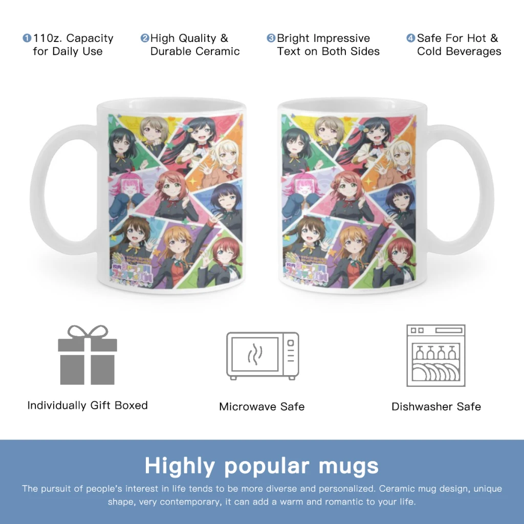 

Kawaii Anime Love Live!Free shipping Ceramic Mug Cute Coffee Tea Milk Stave Mugs And Cups with Handle Novelty Gifts