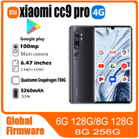 Xiaomi CC9 Pro/Note 10 4G smartphone Global firmware 10mp 33W Qualcomm Snapdragon 730G facial recognition used phone