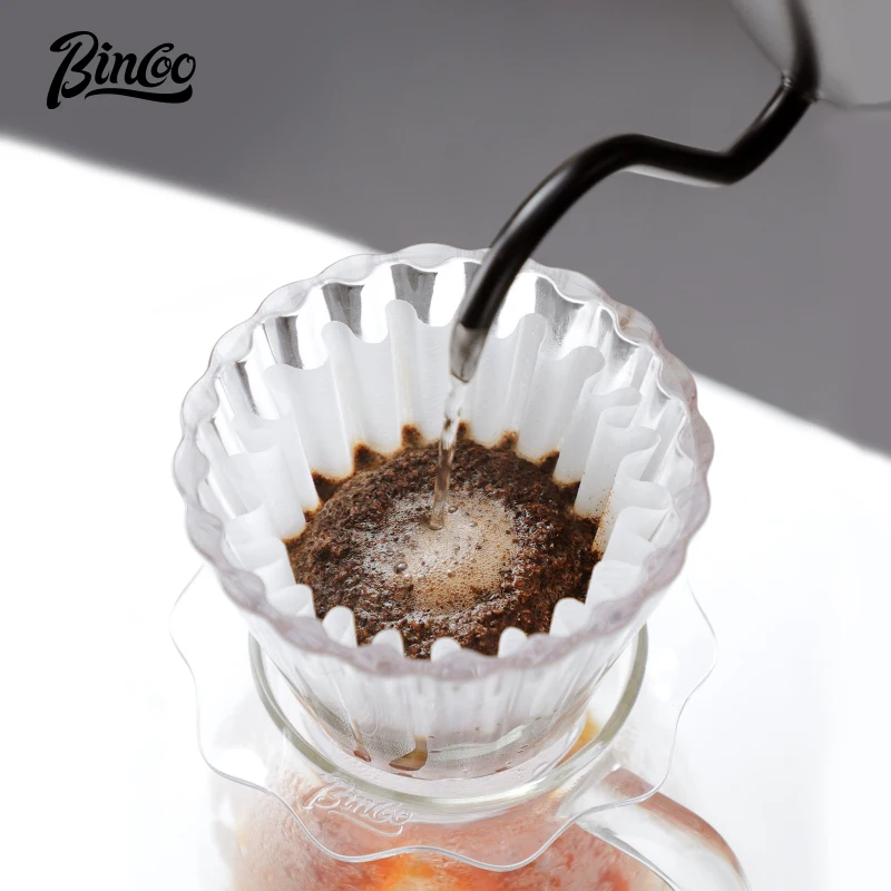 

Bincoo hand brewed coffee filter cup Flat mesh basket Coffee Filter Tritan 1-2Cups uniform filter lotus leaf shape