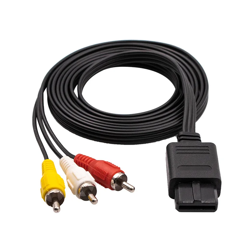 JavicTech AV TV RCA Video Cord Cable for SNES Game Cube for Nintend N64/64 Game Cable for SFC 2 Audio Output Connectors