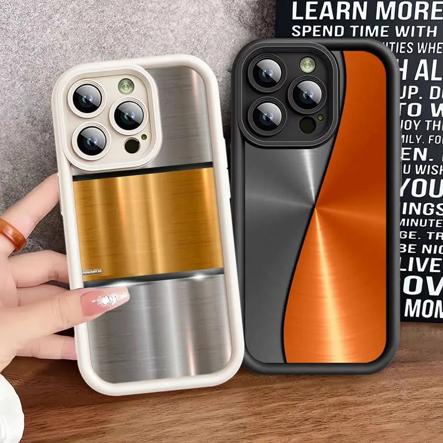 

Тёмный матовый металлический текстурный крутой чехол с принтом для Apple iPhone 15 11 13 16 14 Pro Max 12, силиконовый 15 Plus 11Pro, мягкий чехол для телефона