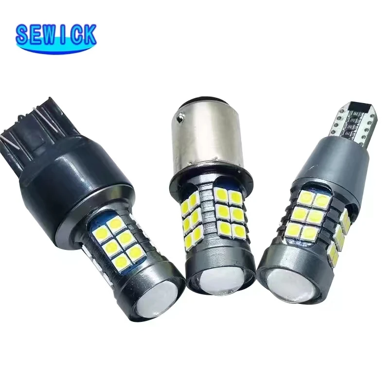 لمبة ليد t15 ، ba15s ، canbus ، 27smd ، p21w ، ضوء الفرامل ، أبيض ، أصفر ، أحمر ، 12 فولت ، 1200lm