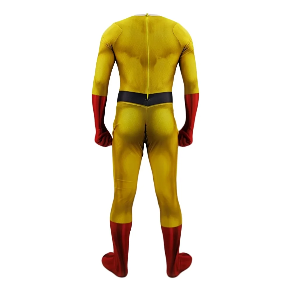 Anime One Punch Man Cosplay Costume Saitama Bodysuit Superhero Outfits Halloween Carnival Cosplay Saitama Jumpsuit Cloak view 4