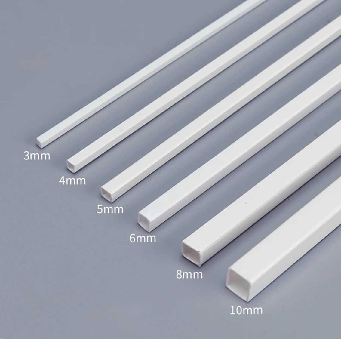 5-100pcs Length 250mm ABS Square Tube Plastic Hollow Tube 3*3/4*4/5*5/6*6mm DIY Handmade Sand Table Material Model Accessories