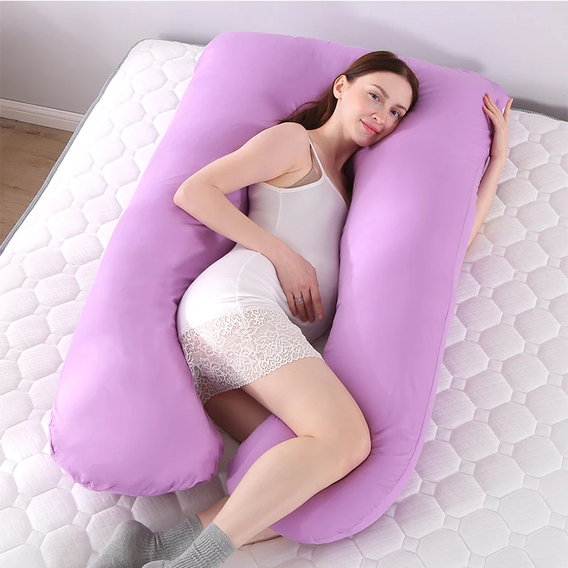 Almohada de cuerpo completo para maternidad, cojín de respaldo en forma de U multifuncional, suave y cómodo, soporte para la cintura, almohadas para mujeres embarazadas