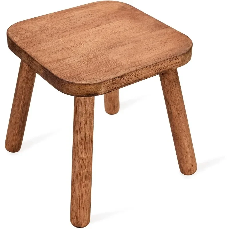 Wooden Stool for Kids 11.7'' Wooden Step Stool for Adults Square Stool Wood Plant Stand